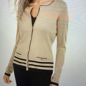 NWOT Karen Scott Stripe Cardigan Small Petite